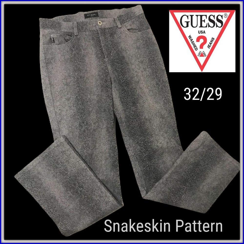 Guess Flare Snakeskin Pattern Women's Jeans 32/29.